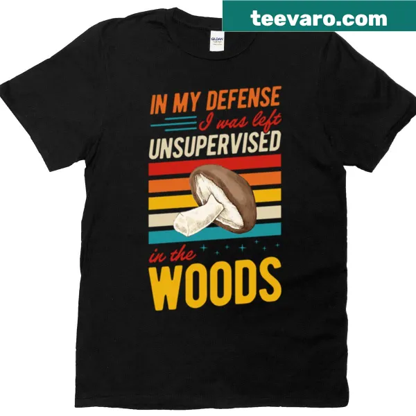Humorous mushroom foraging t-shirt with a woodland theme.