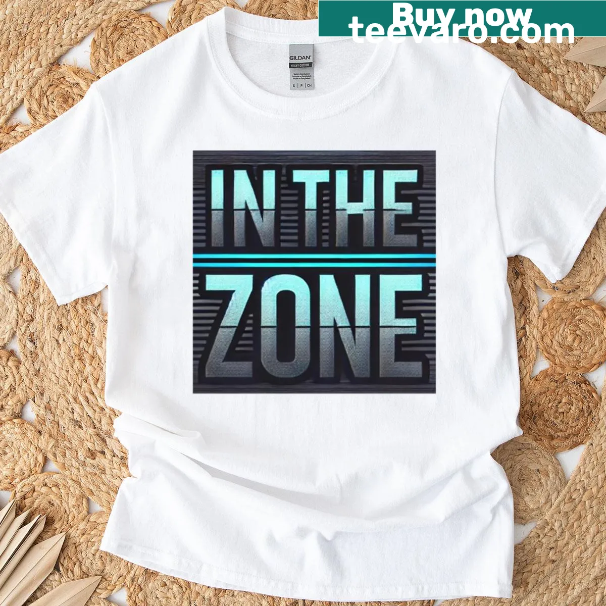 T-shirt with the phrase 'In The Zone' in edgy typography — on a men's t-shirt