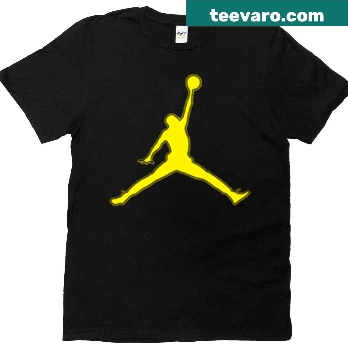 Bright yellow summer vibe t-shirt with playful graphic elements — on a men's t-shirt