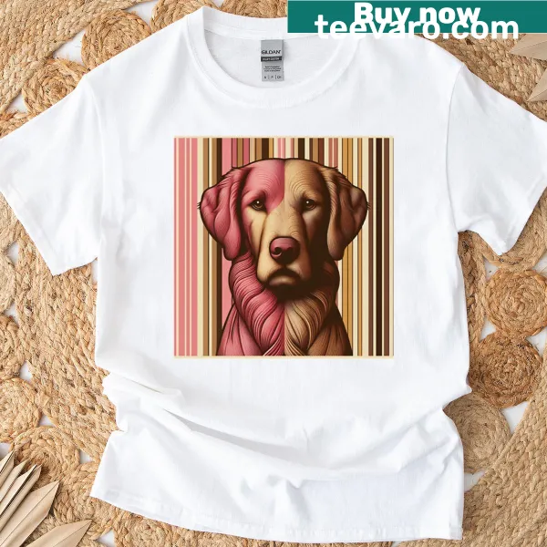Illustration of a cute Labrador dog on a T-shirt.