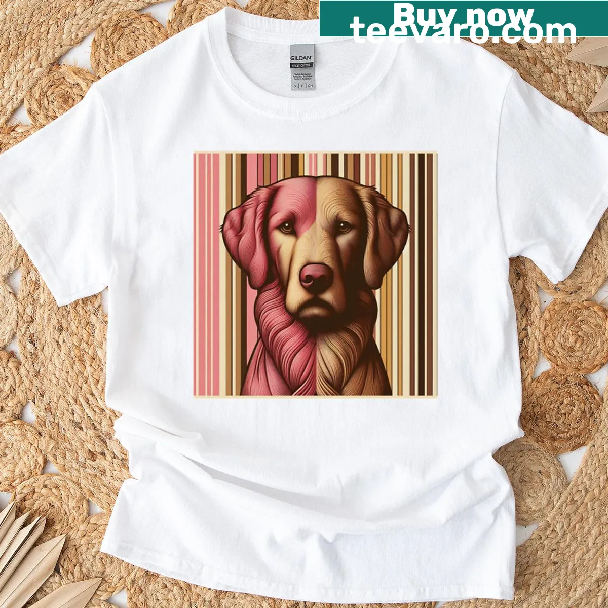 Illustration of a cute Labrador dog on a T-shirt. — on a men's t-shirt