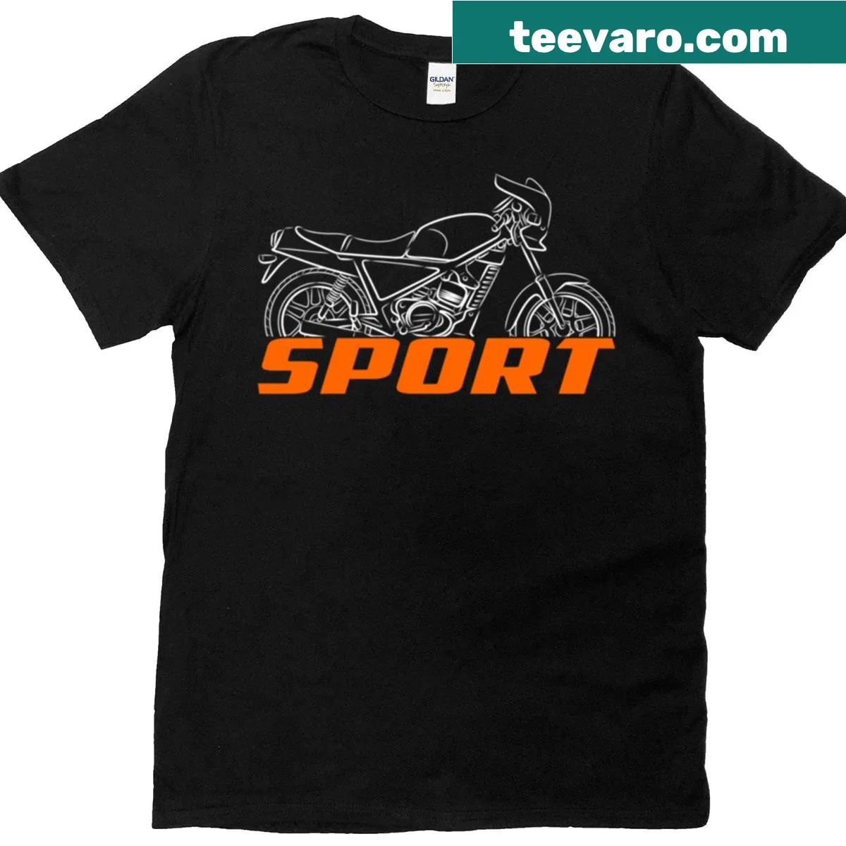 Illustrated Laverda LB 125 Sport motorcycle T-shirt for bikers — on a men's t-shirt