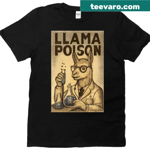 Funny mad scientist llama in lab design t-shirt