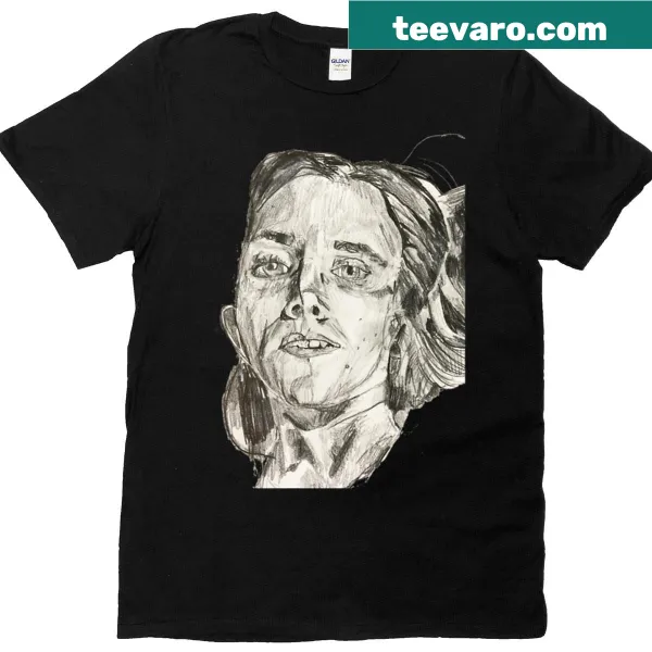 Illustrated T-shirt celebrating beautiful hair with flowing lines.