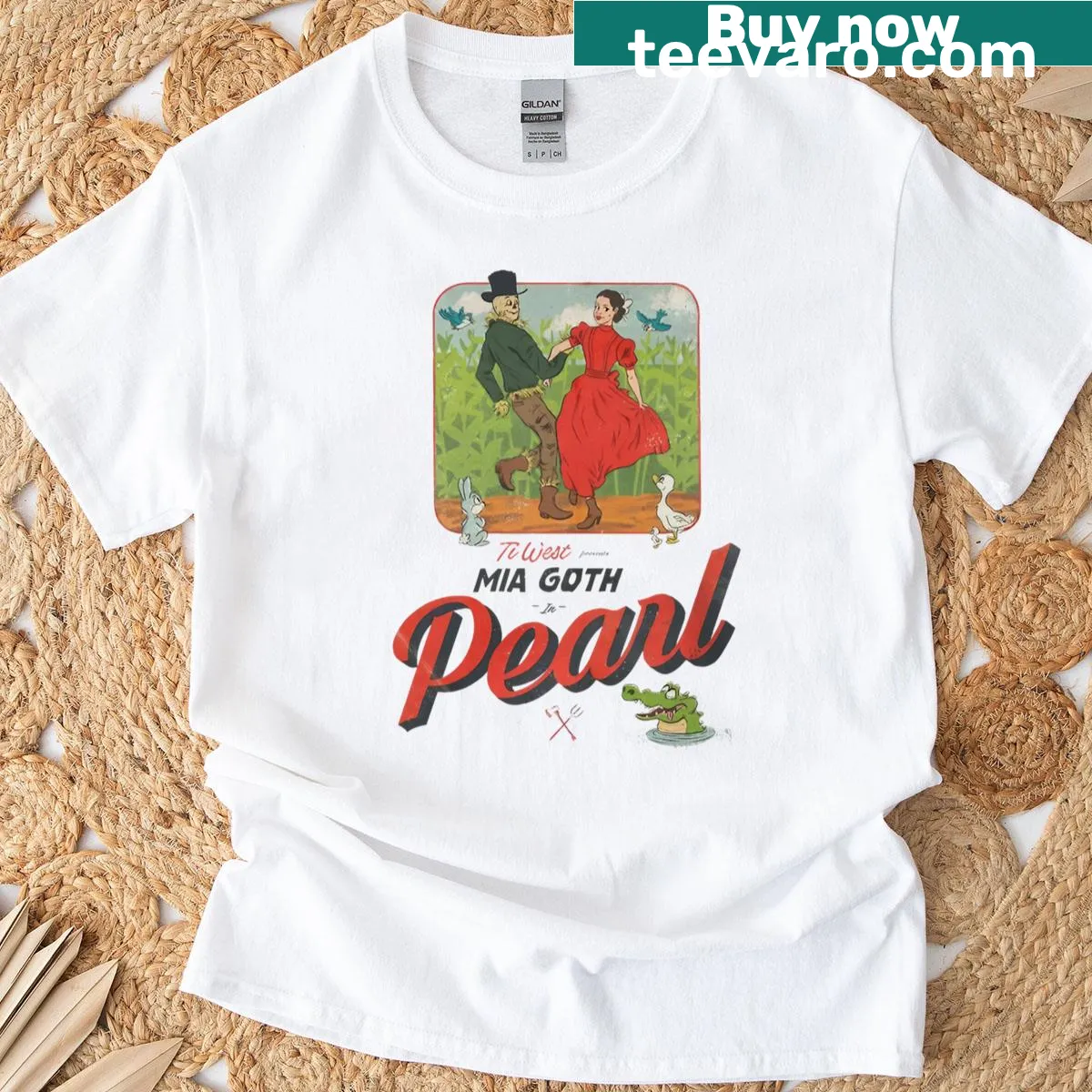 Artistic cow graphic with 'Pearl Cows Milk' text on T-shirt — on a men's t-shirt