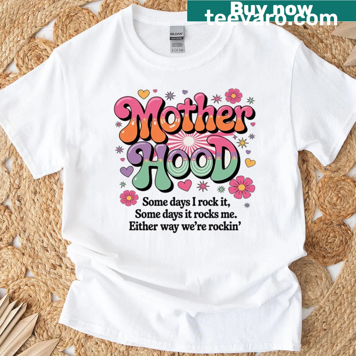 Heartfelt typography design celebrating motherhood on a T-shirt — on a men's t-shirt