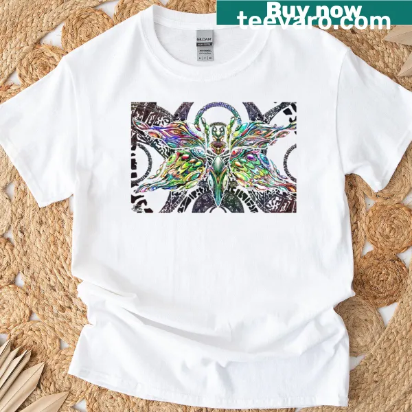 Abstract typography design featured on a T-shirt