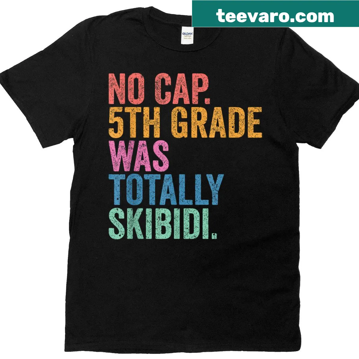 Funny graduation T-shirt with No Cap saying — on a men's t-shirt