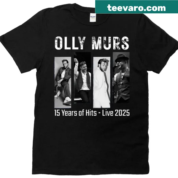 T-shirt celebrating Olly Murs 15 years of hits