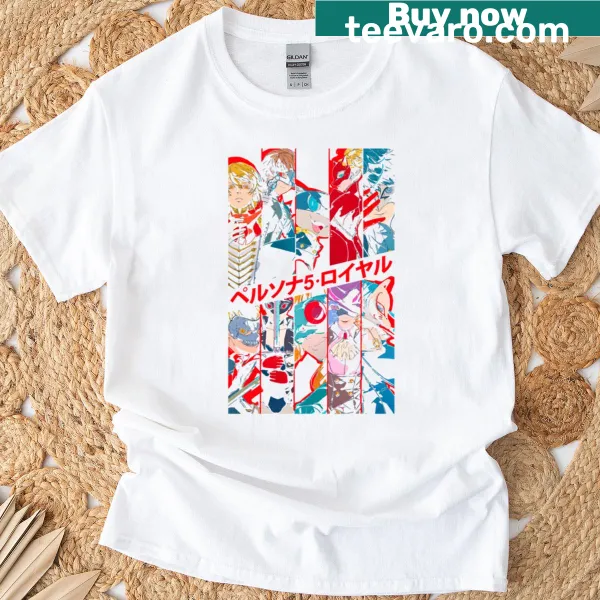 Illustrative Persona 5 Royal T-shirt featuring game characters
