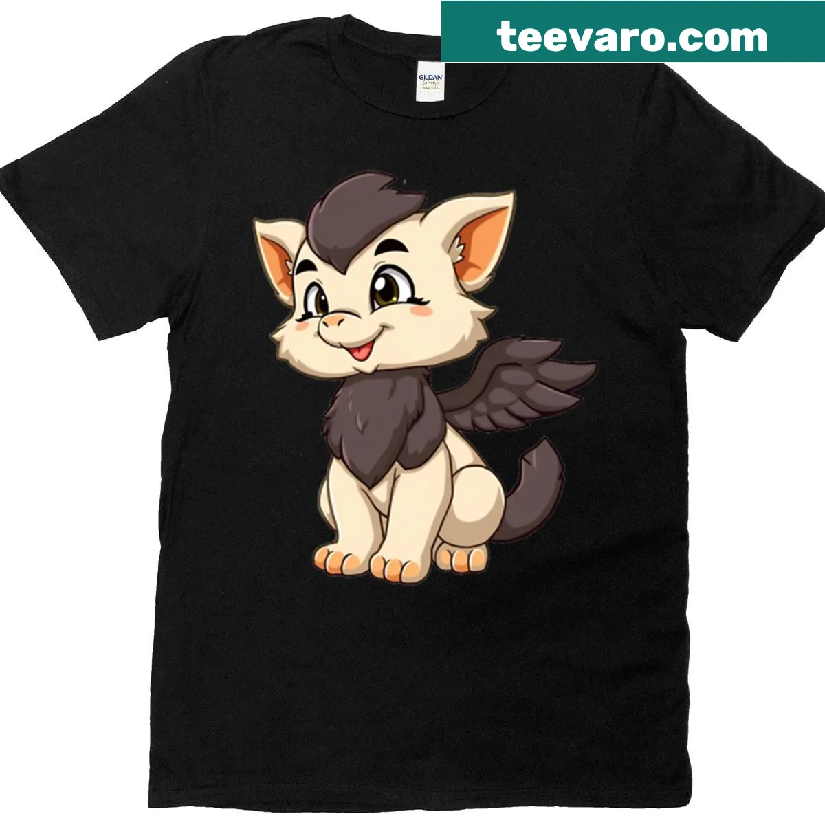 Cute griffin cub cartoon t-shirt for kids — on a men's t-shirt
