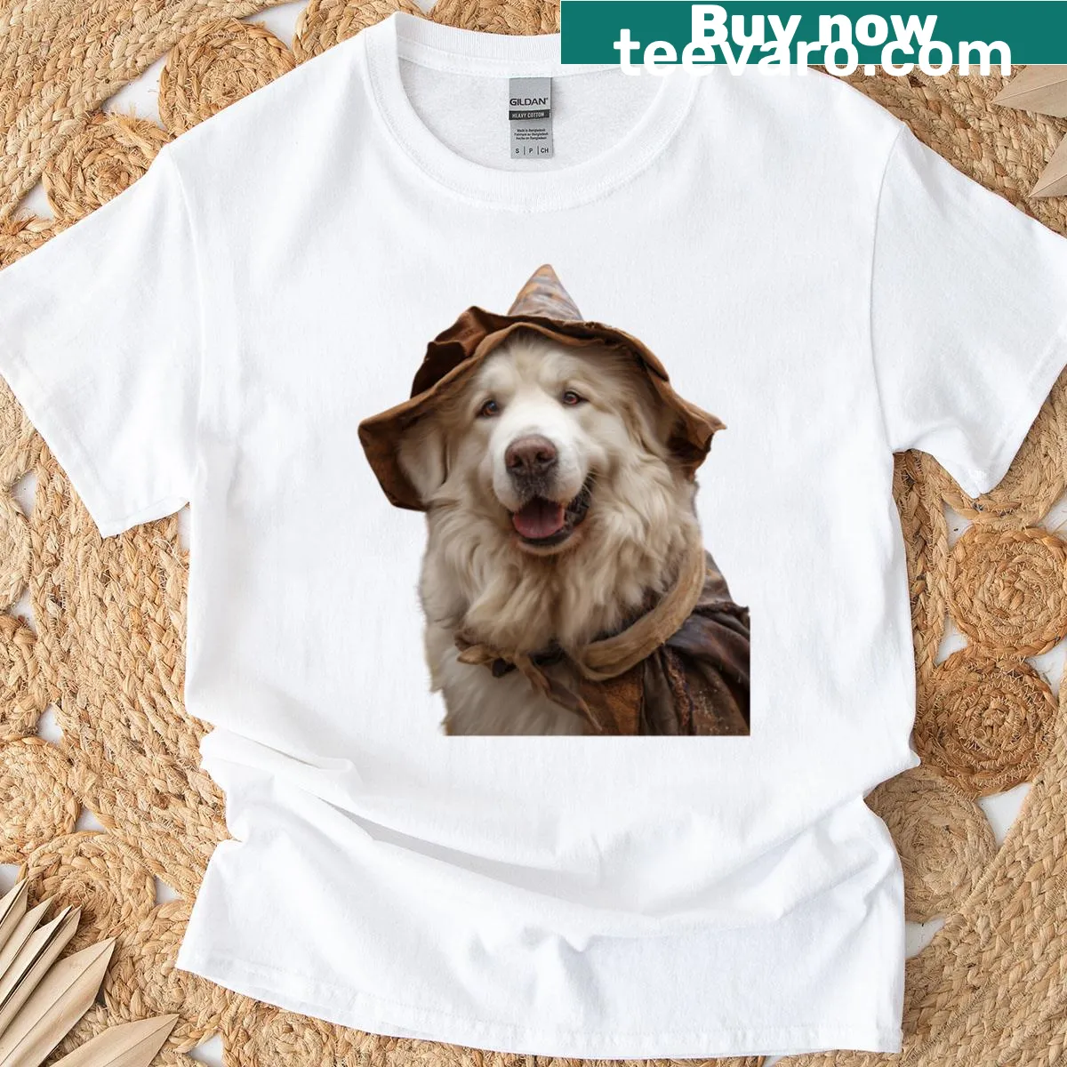 T-shirt featuring playful dogs in Renaissance costumes — on a men's t-shirt