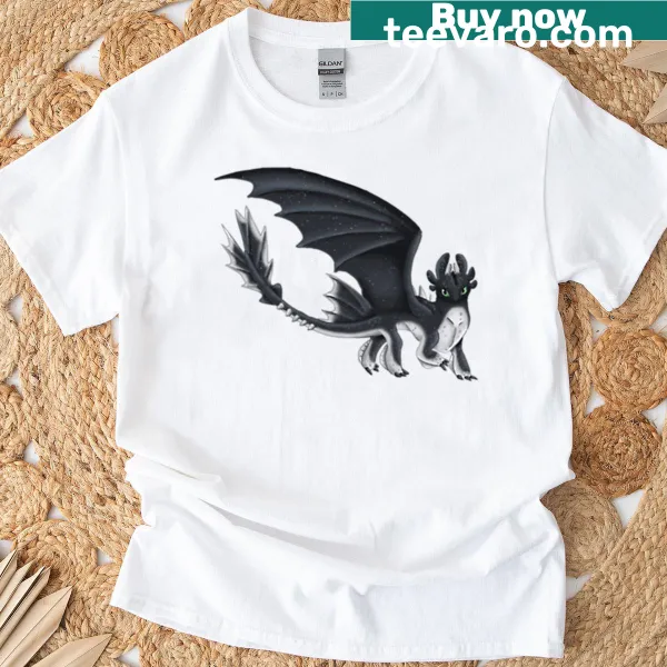 Stylized Ruffrunner dragon graphic T-shirt from How To Train Your Dragon