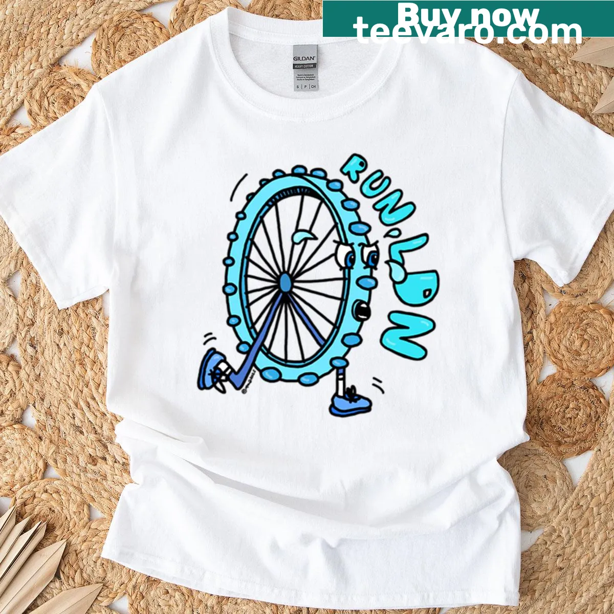T-shirt featuring the phrase 'Run Ldn' for fitness enthusiasts. — on a men's t-shirt