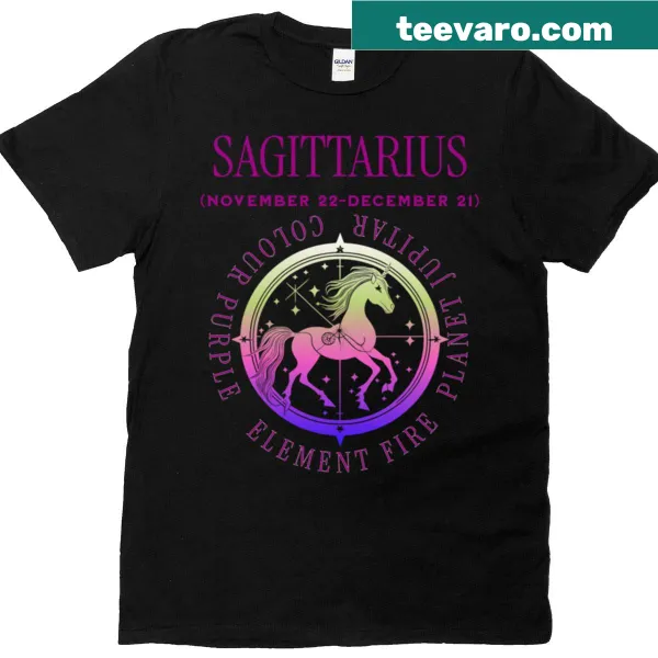 Sagittarius constellation illustration on a t-shirt with stars and archer