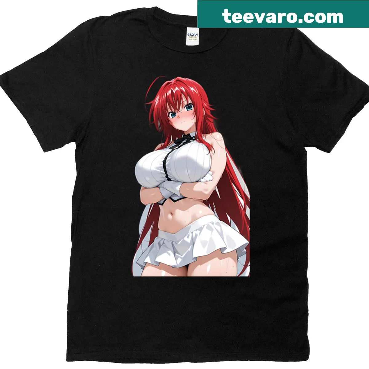 Oversized T-shirt featuring Rias Gremory from anime — on a men's t-shirt
