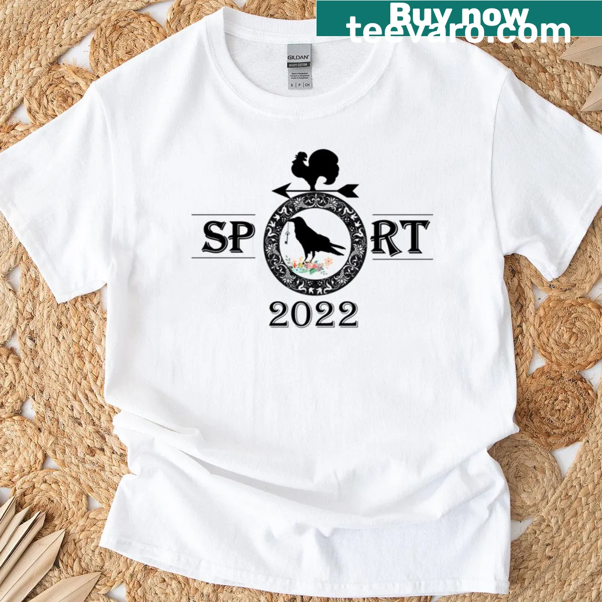 Oversized t-shirt with 'Sport 2022' text design — on a men's t-shirt