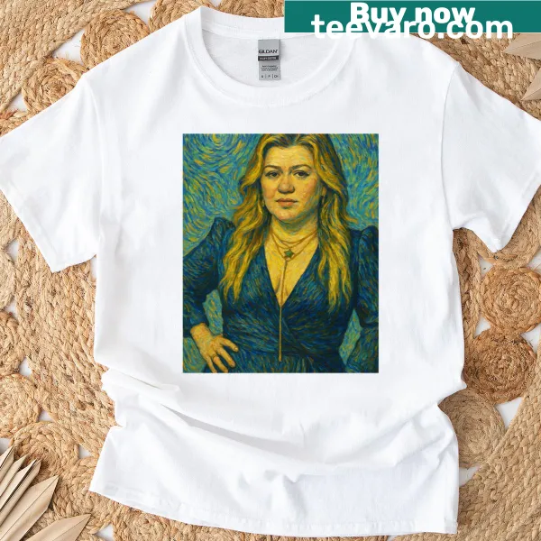 T-shirt showcasing a starlit soul in abstract brushstrokes