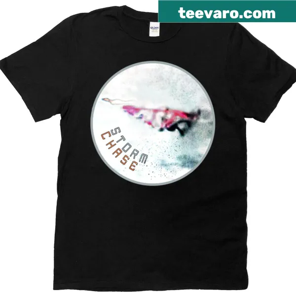 T-shirt featuring a storm chase graphic