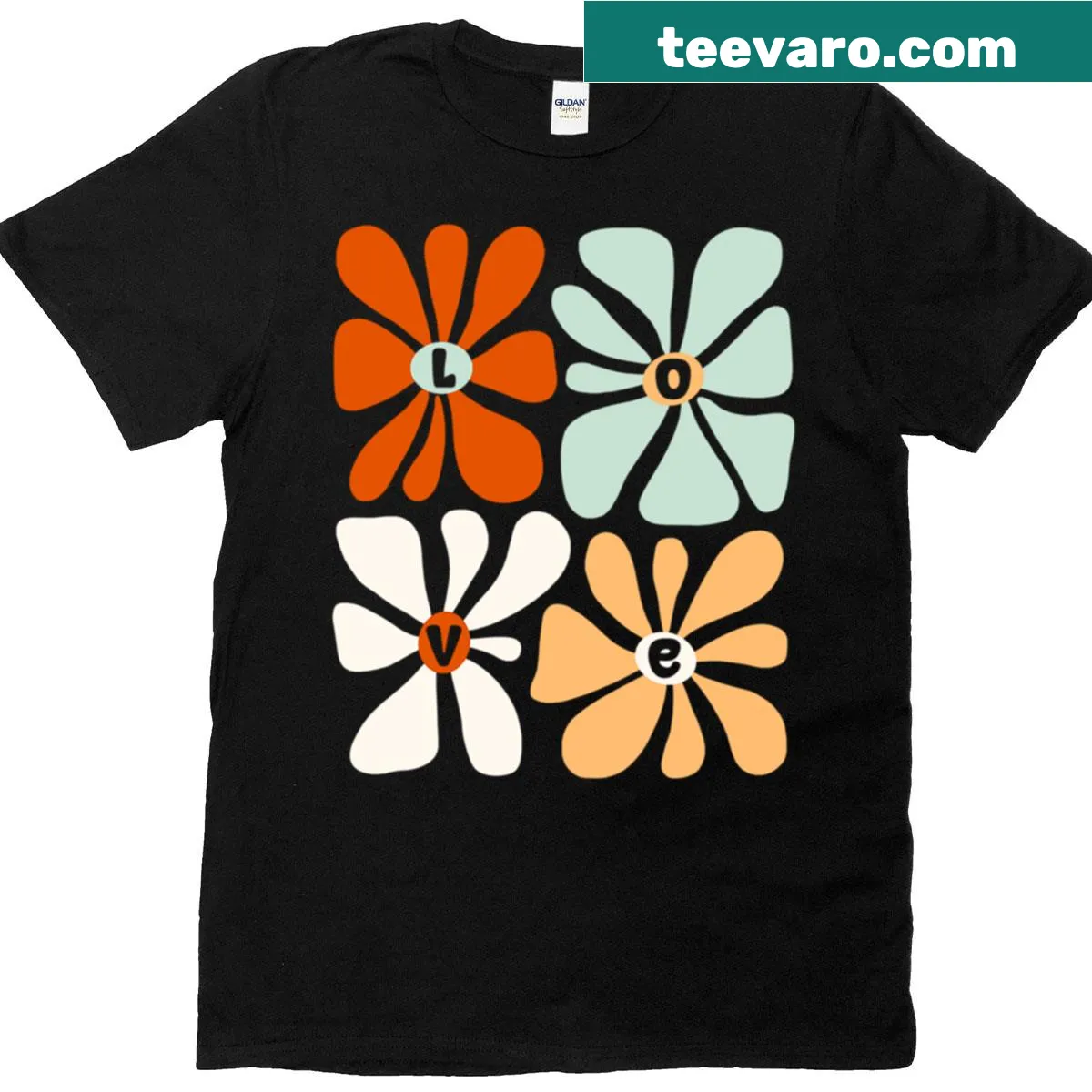 Boho floral design T-shirt with illustrations of flowers — on a men's t-shirt