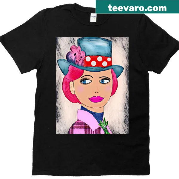 Oversized t-shirt with whimsical lettering saying 'Enchanted Glance'