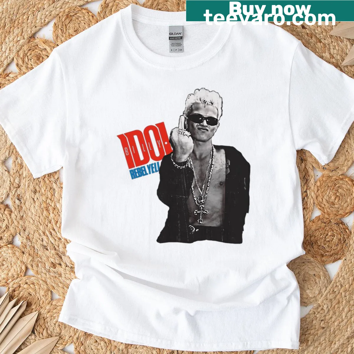 Funny illustration of a middle finger and musician on a t-shirt — on a men's t-shirt