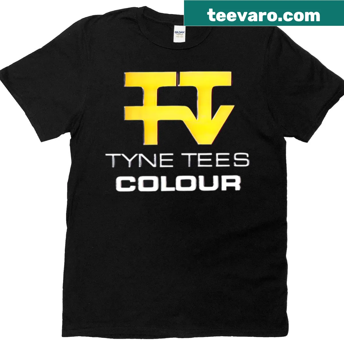 Retro t-shirt featuring a classic British TV logo from the 1980s — on a men's t-shirt