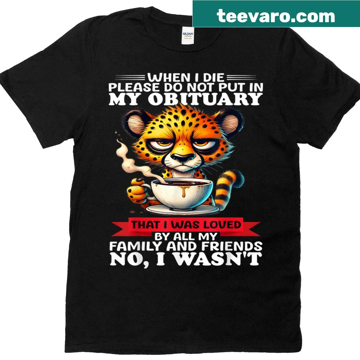 T-shirt with the humorous phrase about obituaries and love. — on a men's t-shirt