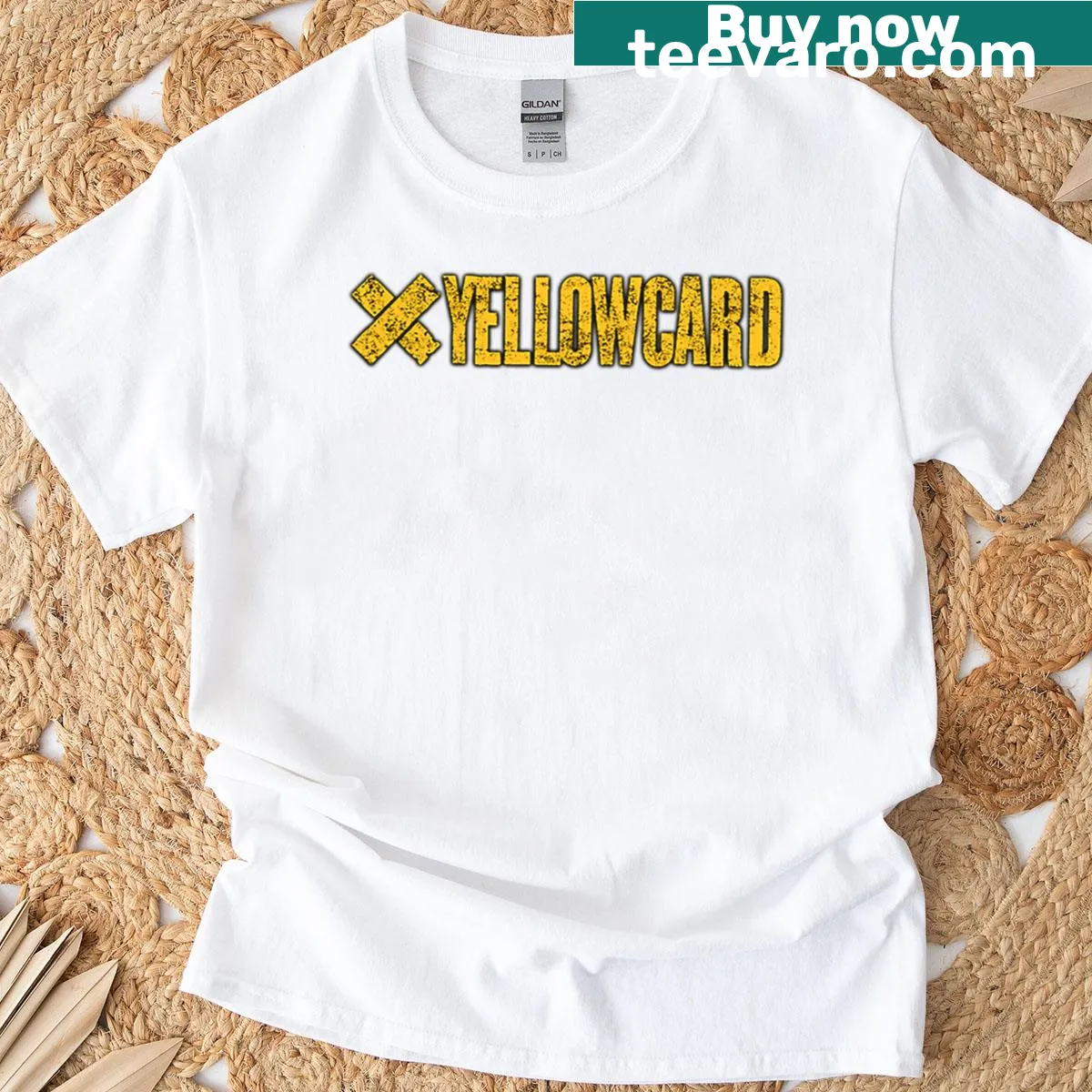 T-shirt featuring a nostalgic design honoring the band Yellowcard — on a men's t-shirt