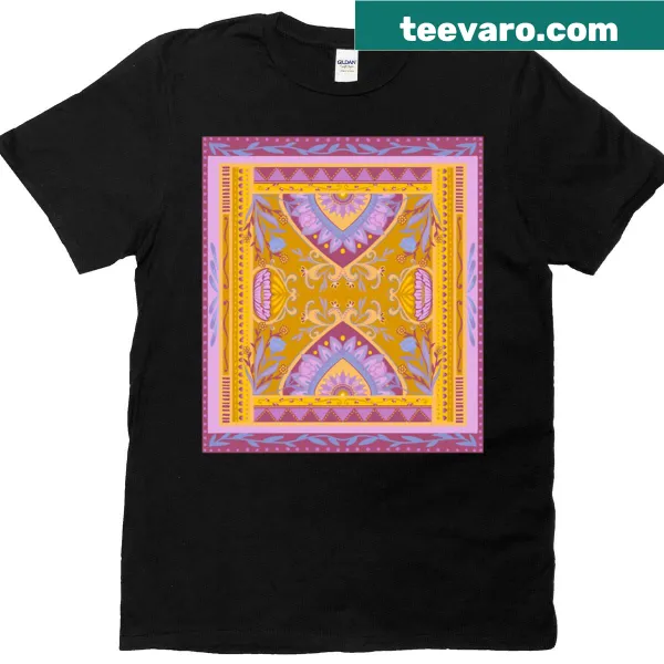 Oversized t-shirt with 70s inspired tapestry design