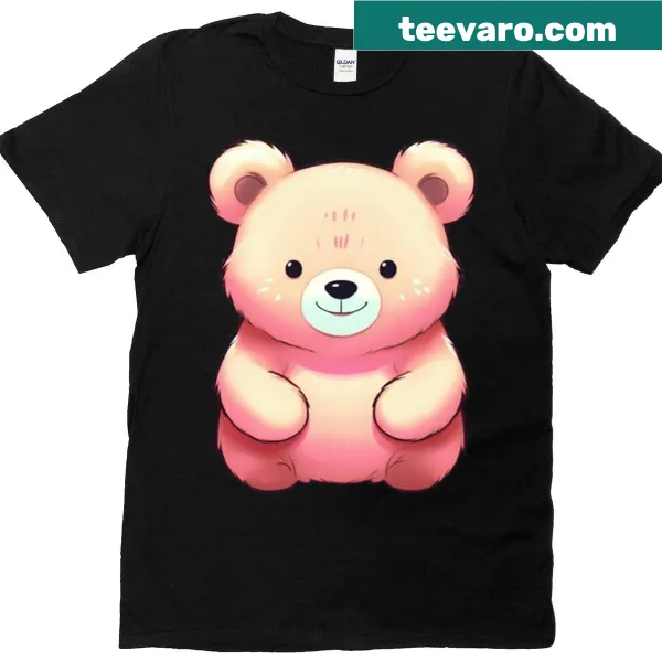 Oversized T-shirt featuring a playful bear illustration