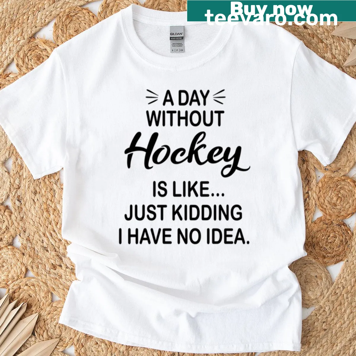 Funny hockey lover t-shirt with humorous phrase about hockey — on a men's t-shirt