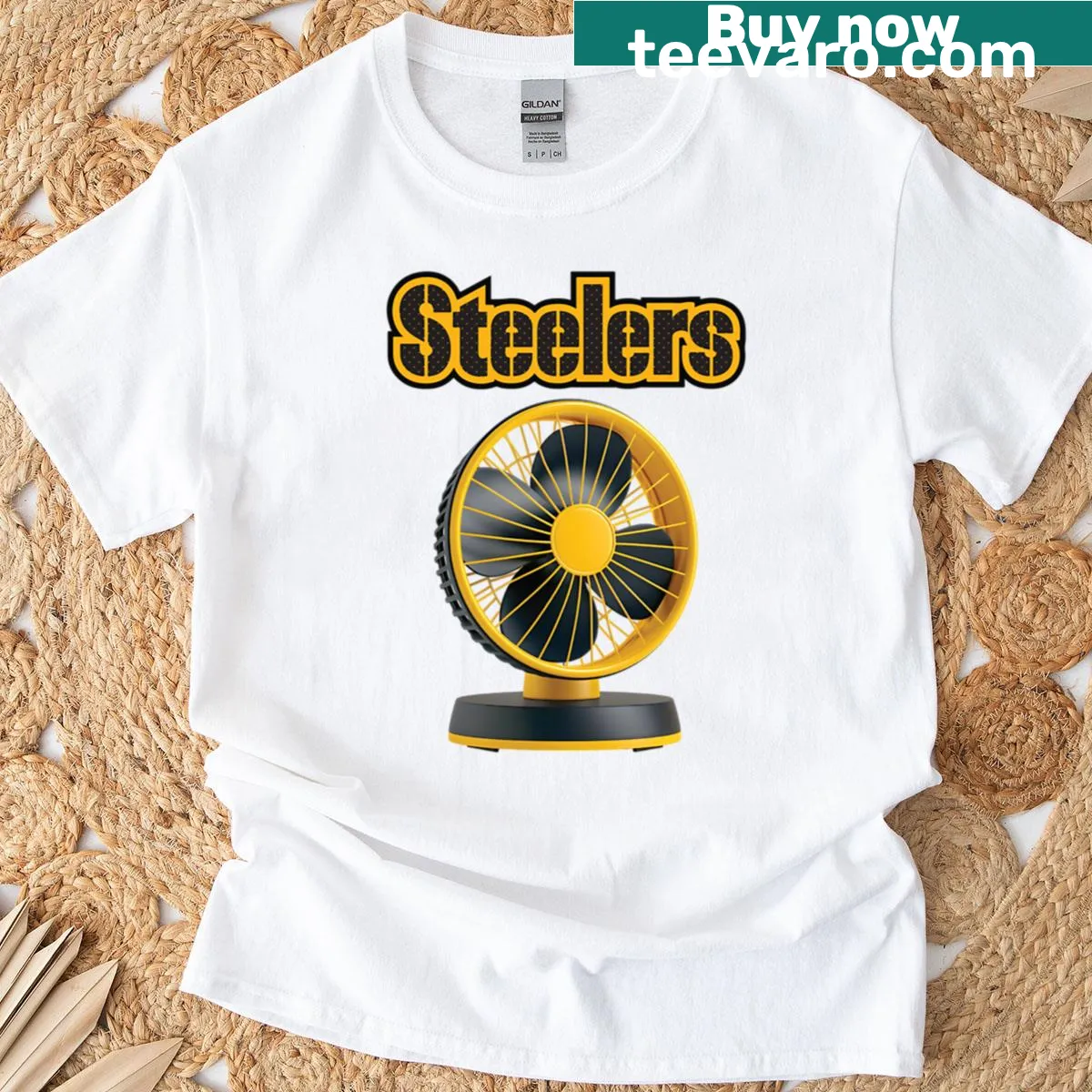 Steelers fan t-shirt featuring bold team logo and text — on a men's t-shirt