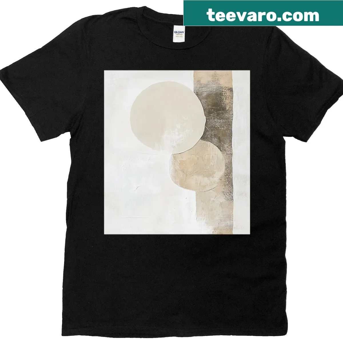 Abstract typography graphic T-shirt promoting minimalism and art — on a men's t-shirt