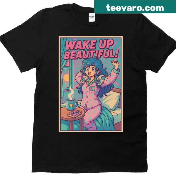 Anime T-shirt featuring a magical awakening illustration