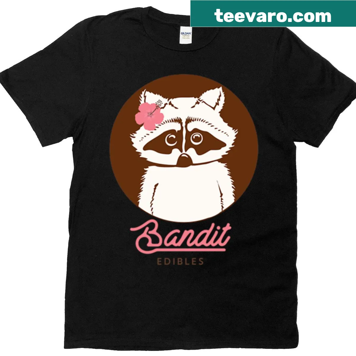 Oversized t-shirt with a cute raccoon and Bandit CC logo graphic — on a men's t-shirt