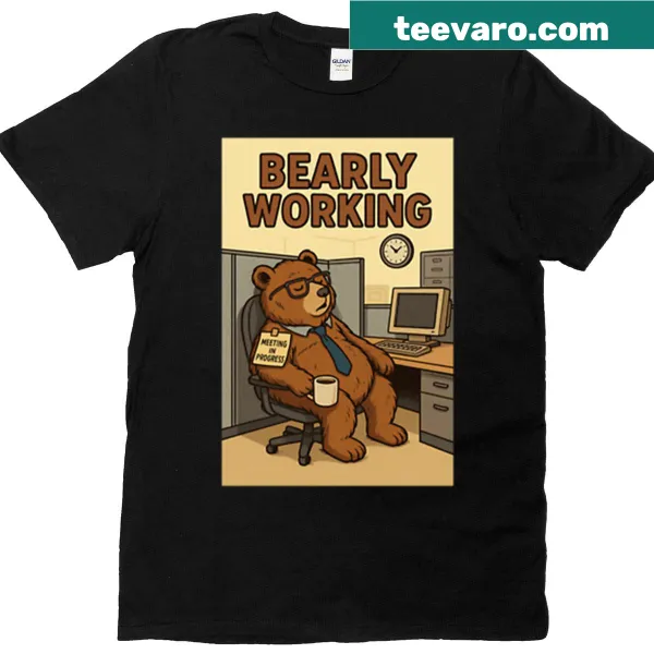 Funny 'Bearly Working' oversized T-shirt