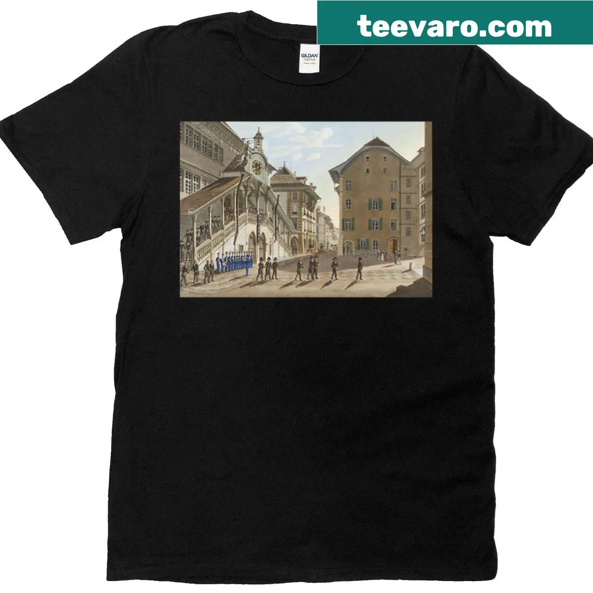 Vintage design featuring Bern in 1824 on a T-shirt — on a men's t-shirt