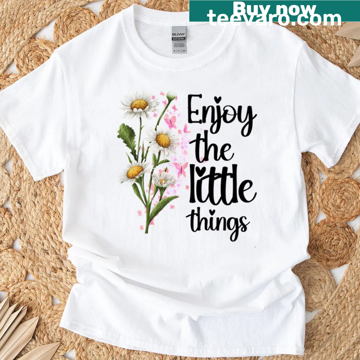 Floral graphic t-shirt with a heartfelt message about friendship — on a men's t-shirt