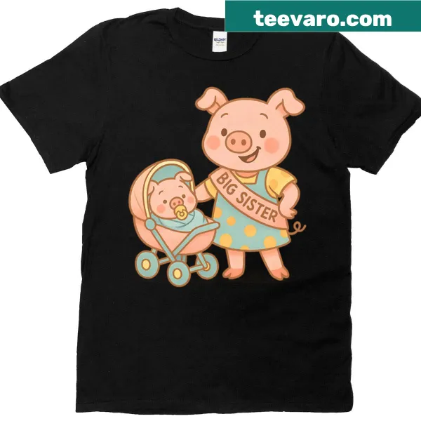 Cartoon pig design representing big sister energy for kids
