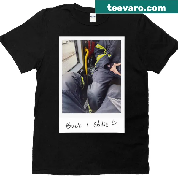 Vintage-style Polaroid graphic of deer on a T-shirt