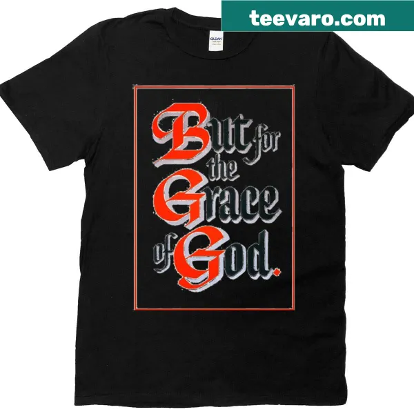 Oversized T-shirt with bold typography 'But For Grace'