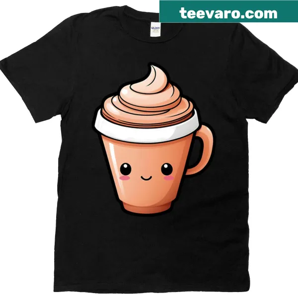 T-shirt featuring a cute illustration of an espresso cup.
