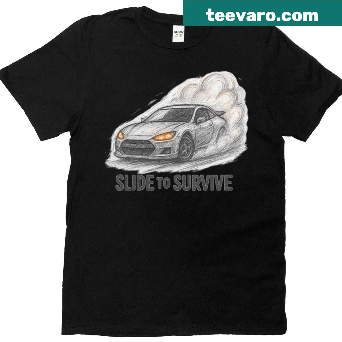 Minimalist line drawing T-shirt with abstract drift sketch design — on a men's t-shirt