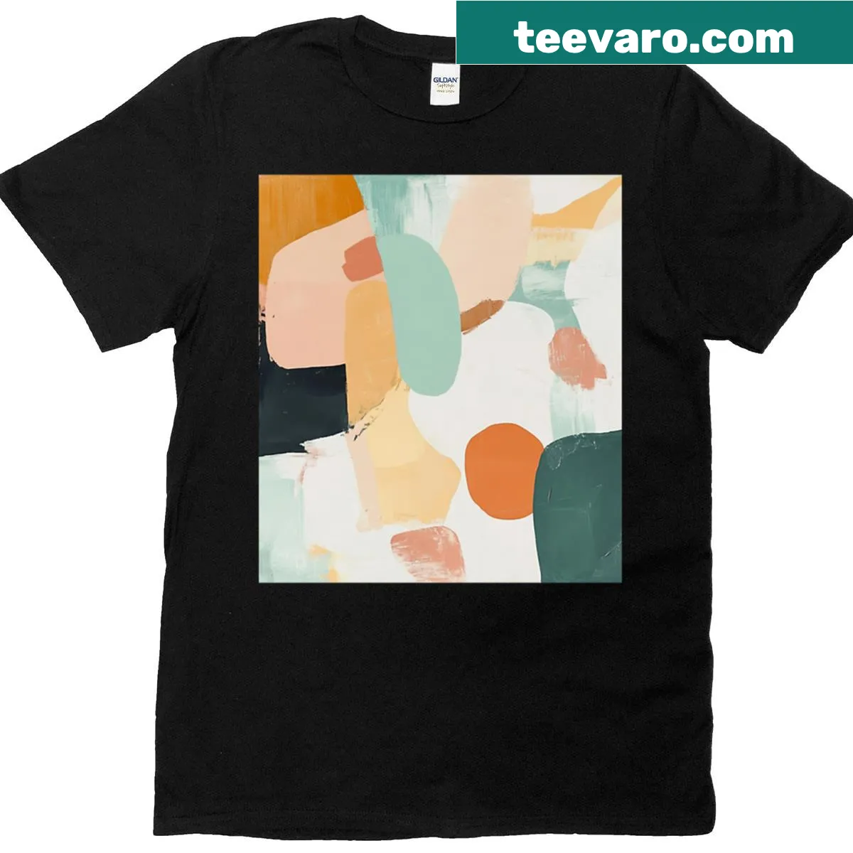 Whimsical abstract art T-shirt with minimal design — on a men's t-shirt