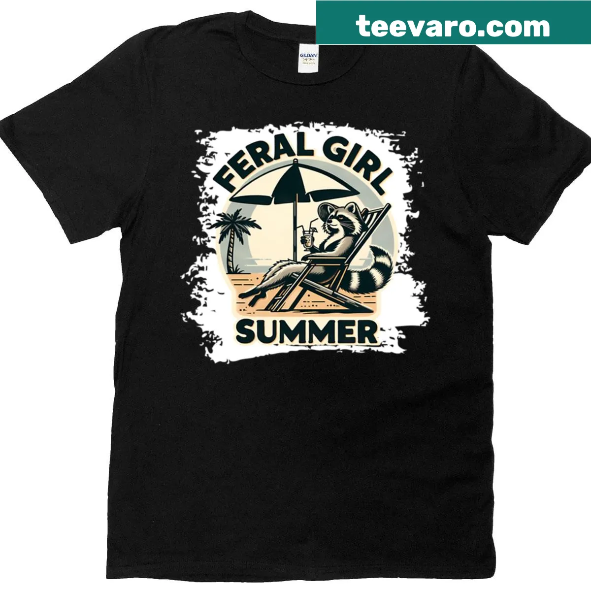 Retro oversized t-shirt embodying feral girl summer vibes — on a men's t-shirt