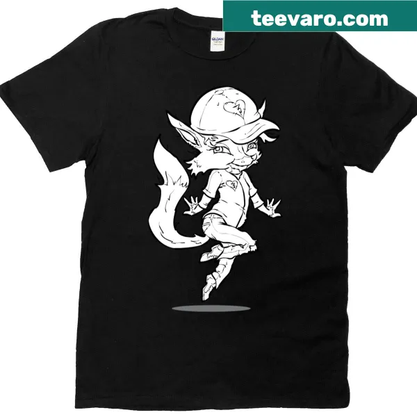Illustration of a stylish girl in hip-hop fashion on a playful T-shirt.