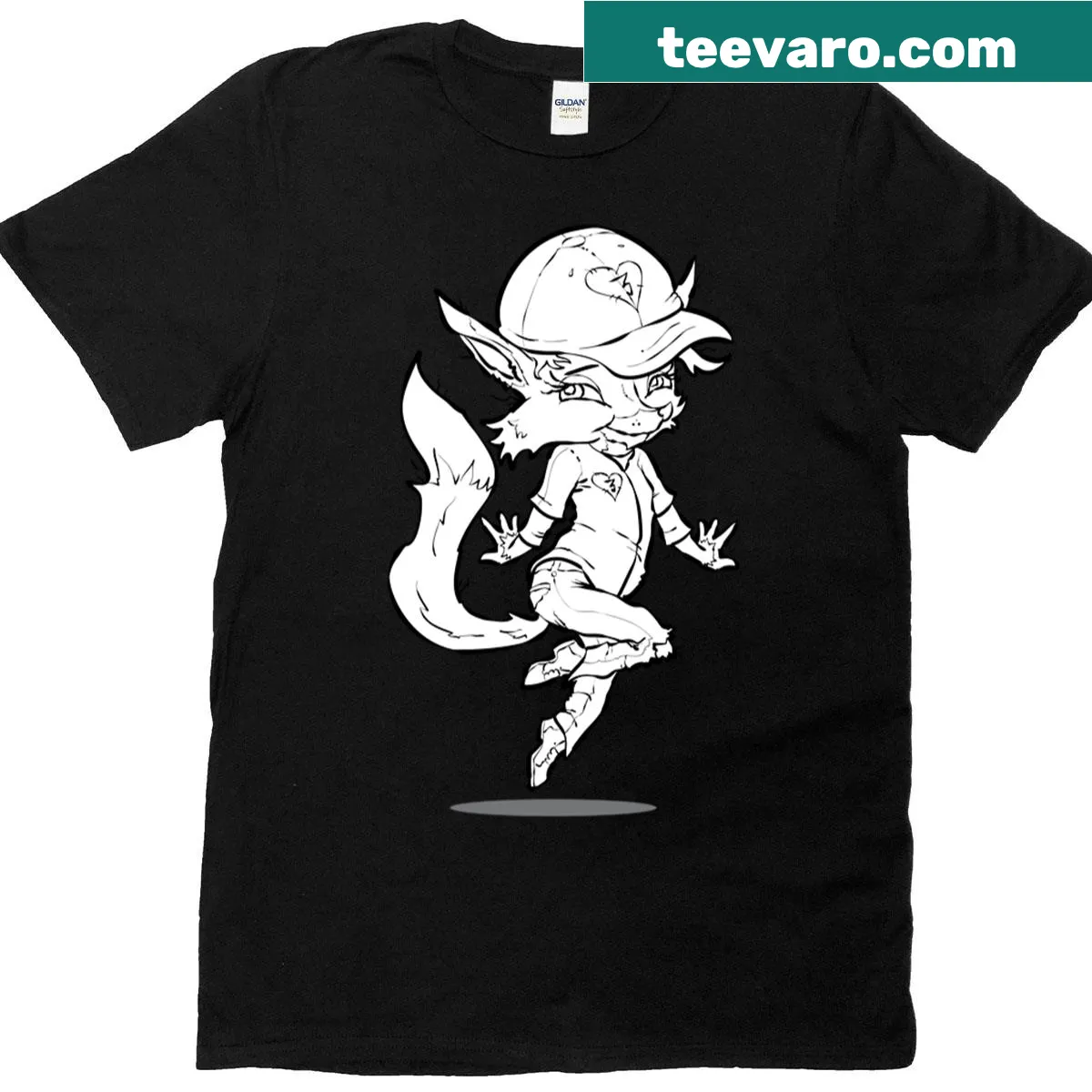 Illustration of a stylish girl in hip-hop fashion on a playful T-shirt. — on a men's t-shirt