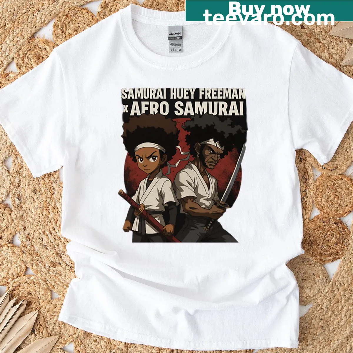 T-shirt with Afro character and playful typography design — on a men's t-shirt