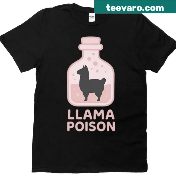 Cartoon llama art bottle oversized t-shirt